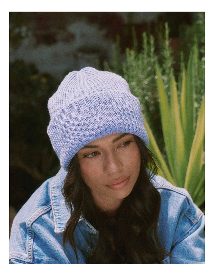 Celisa Recycled Polyester Beanie in Sky Blue
