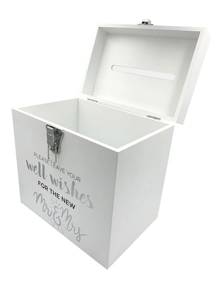 Mr. & Mrs. Wedding Wishing Well Box in White
