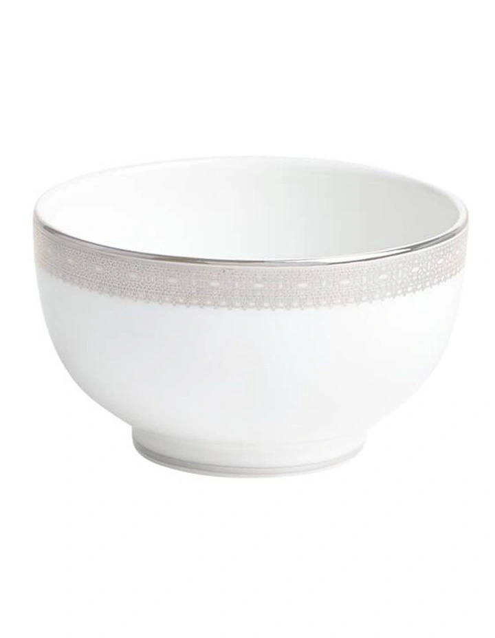 Vera Lace Bowl 11cm in White/Platinum
