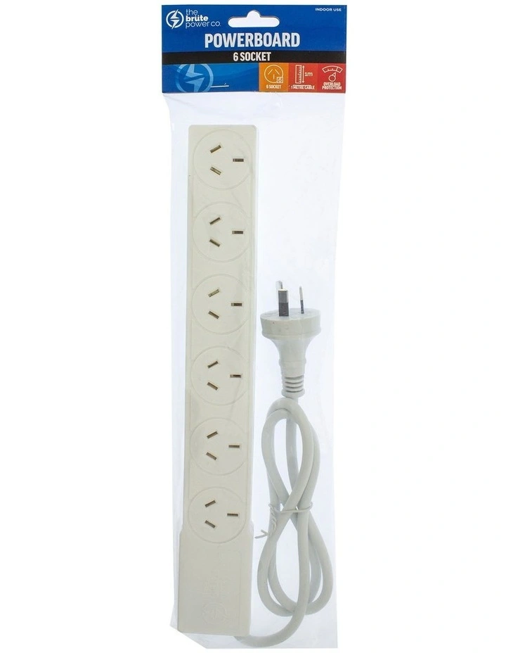 Powerboard 6 Socket White