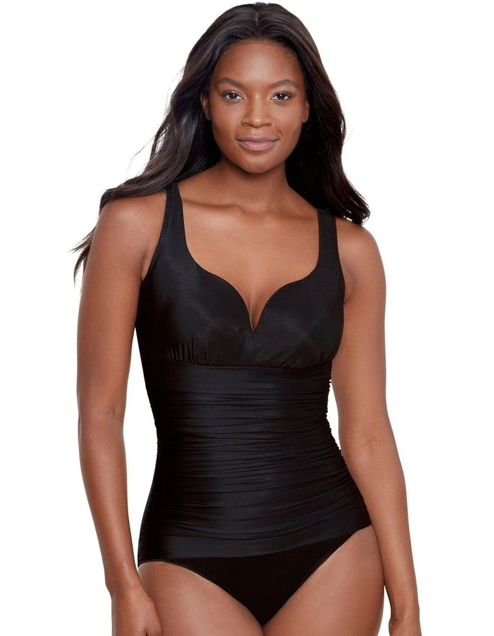 Cherie Sweetheart Plunge One Piece Swimsuit in Black