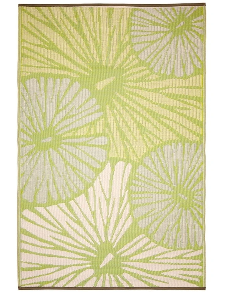 180x270cm Citrus Lily Green Recycled Plastic Outdoor Rug and Mat