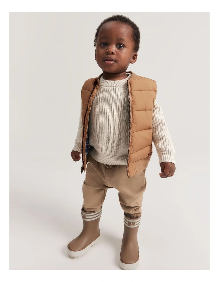 Nylon Vest in Camel