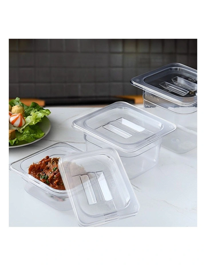 Gastronorm 1/6 GN Lid Food Tray Top Cover in Clear