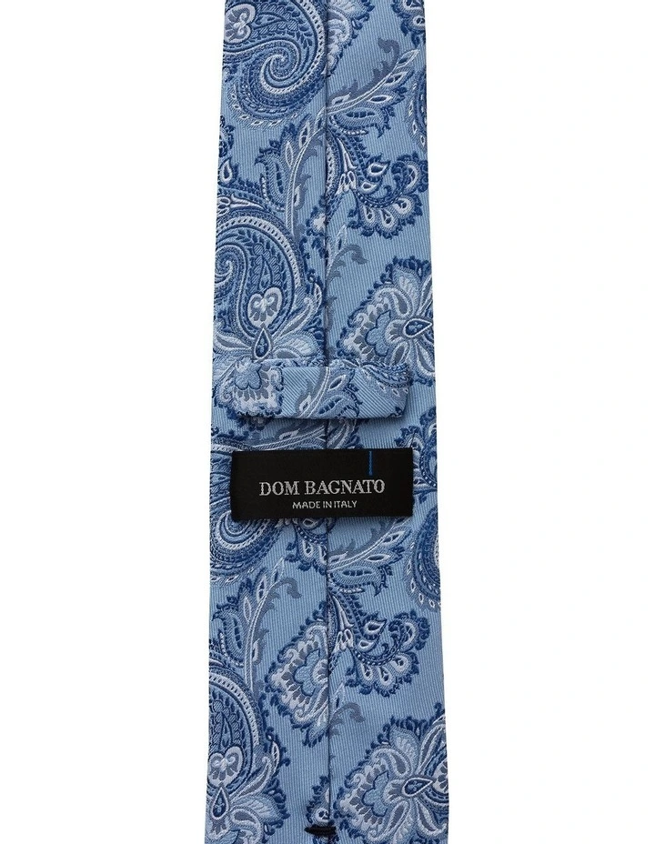 Crestato Paisley Silk Tie in Sky