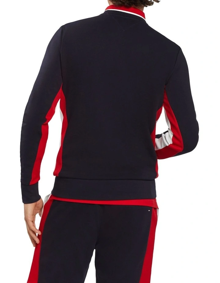 Texture Insert Sweatshirt in Navy