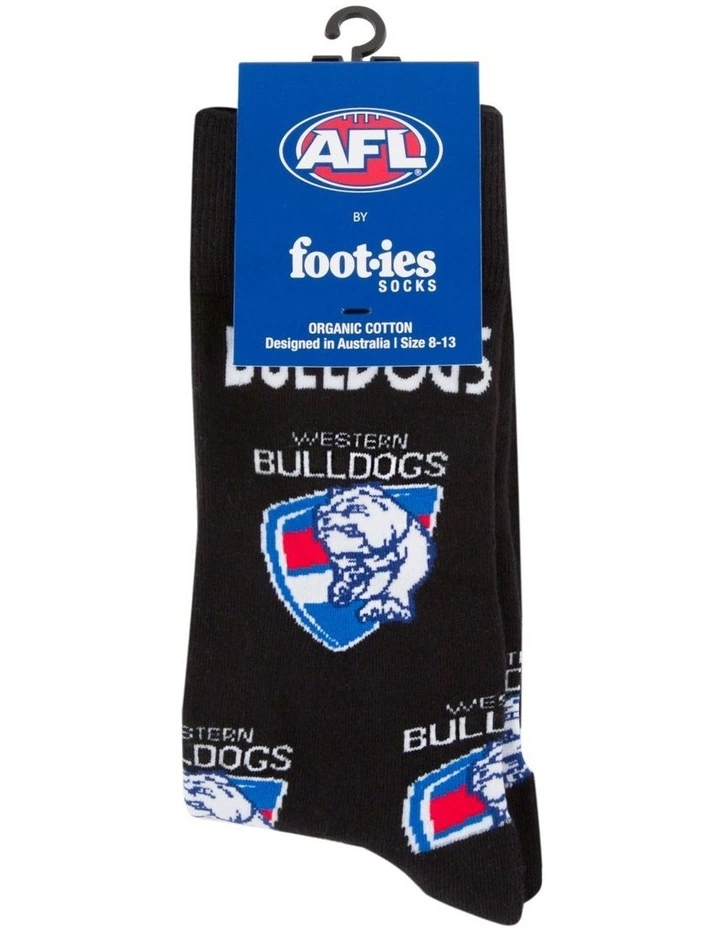 Western Bulldogs Mascot Organic Cotton Socks in Black