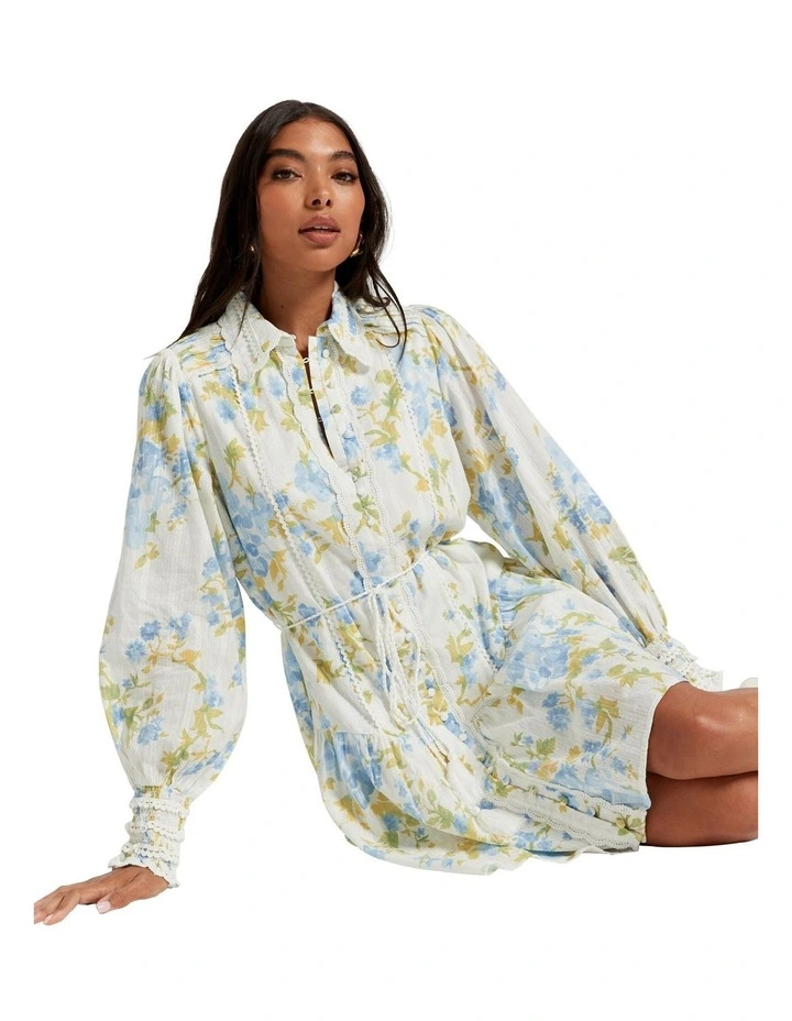 Omelli Dress in Blue Flower