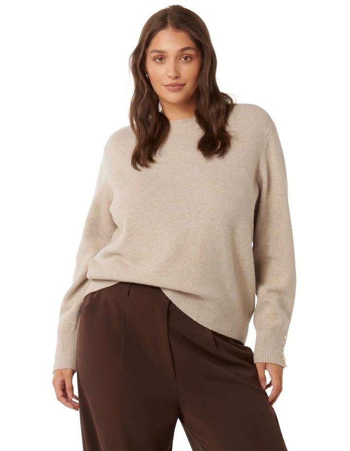 Camille Brushed Knit Jumper in Neutral