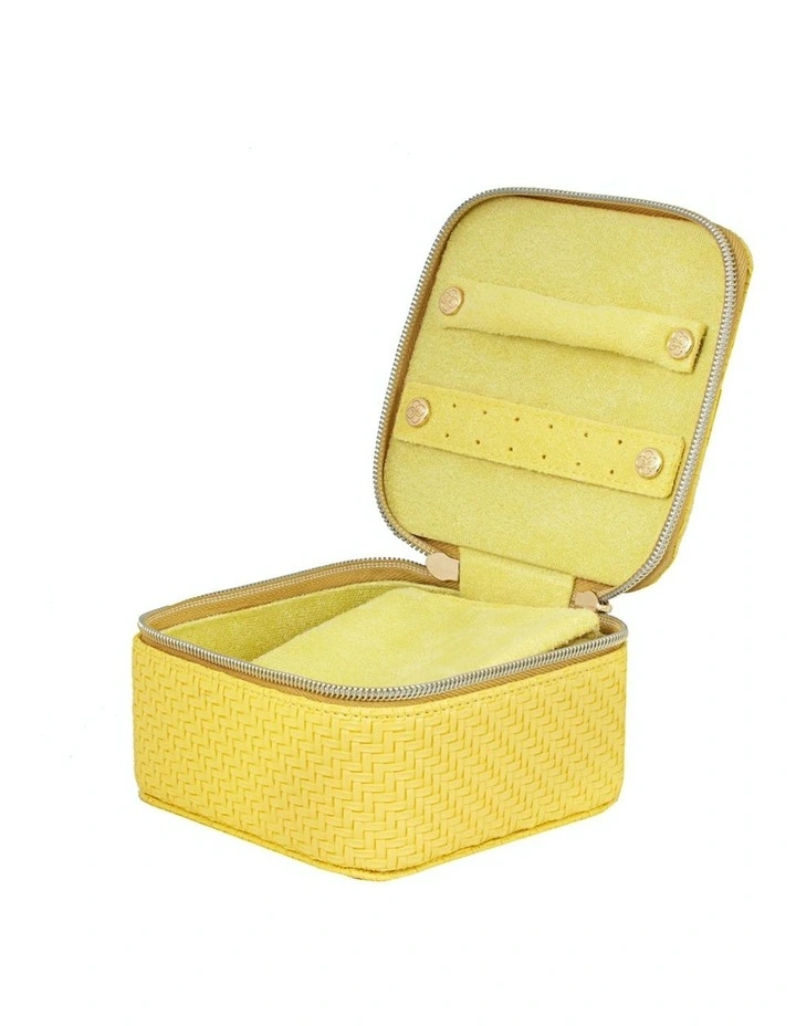 Herringbone Jewellery Cube in Lemon
