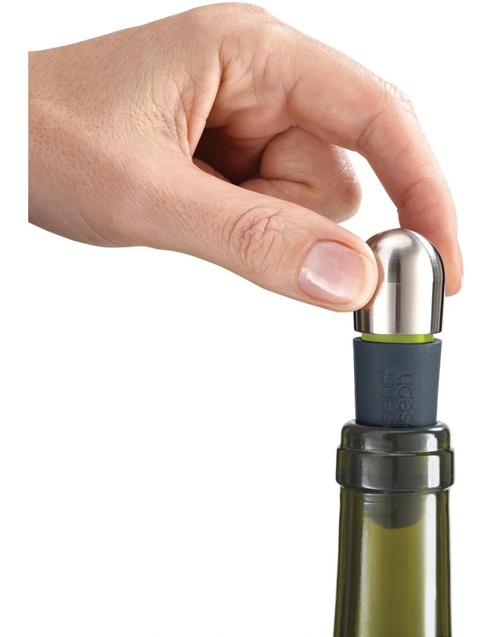 BarWise Twist-Lock Wine Stopper Set of 2 in Blue