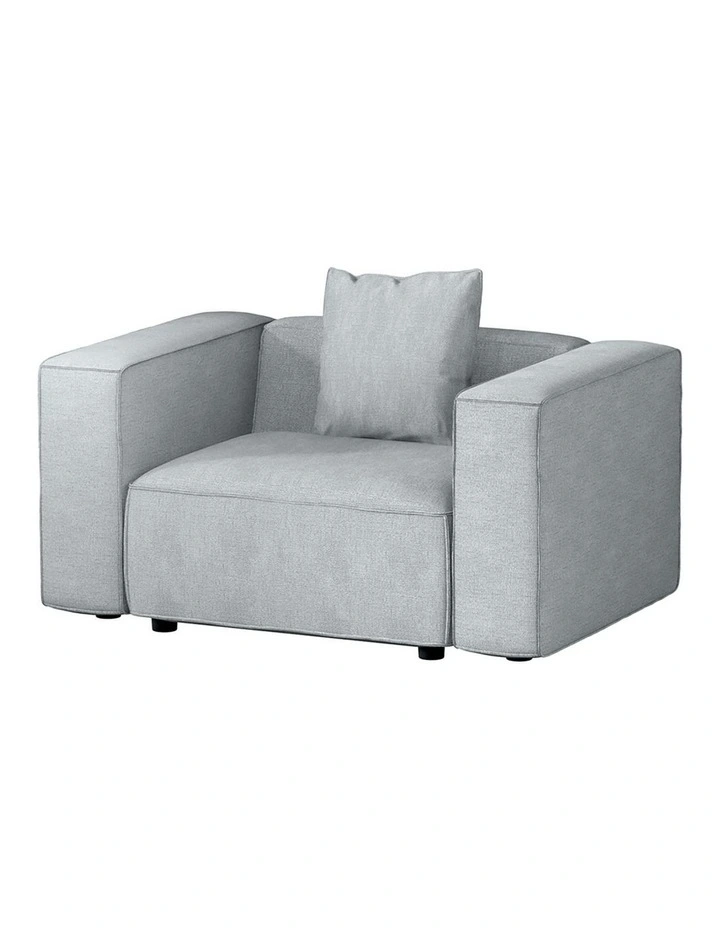 1-Seater Chaise Modular Sofa Set in Grey