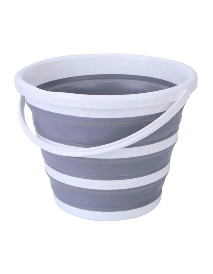 Collapsible Bucket 10L in Grey/White