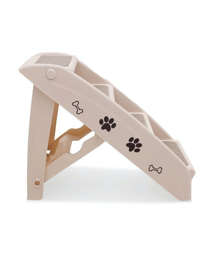 Furtastic Foldable 50cm Pet Stairs Dog Ladder Cat Ramp in White