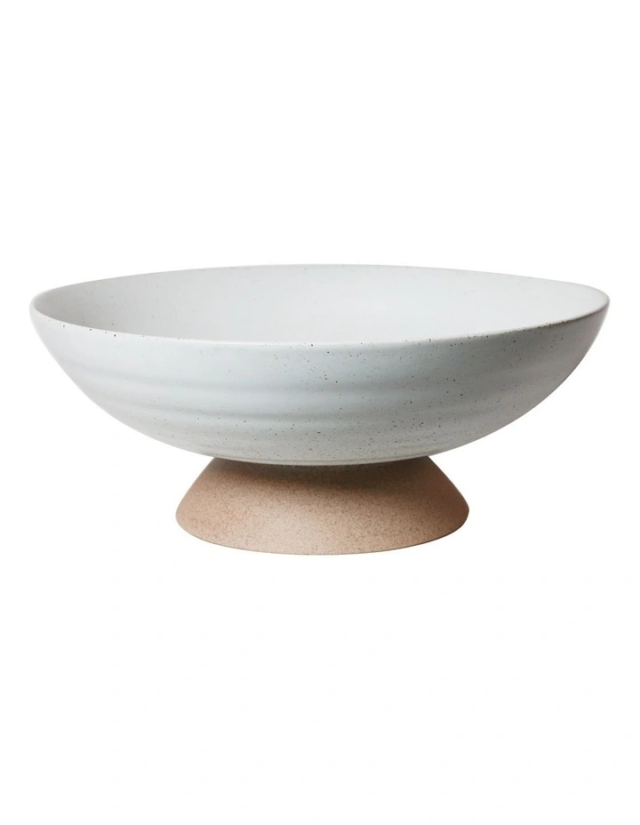 Natural Home 36cm Fruit Bowl in White Speckle