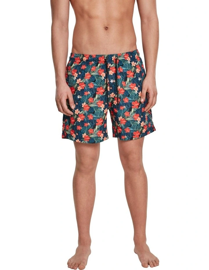 Tropical Pattern Swim Shorts in Multi
