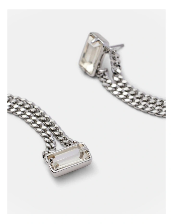 Descent Chain Earrings in Silver