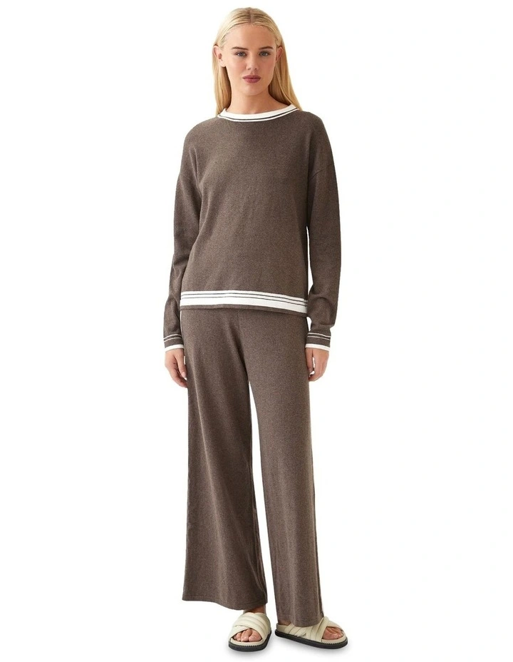 Annalise Crew Neck Knit Jumper in Cocoa