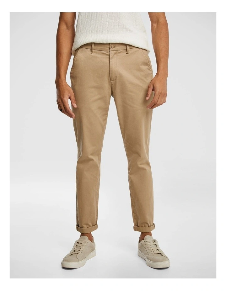 Samuel Brushed Slim Chino in Sand