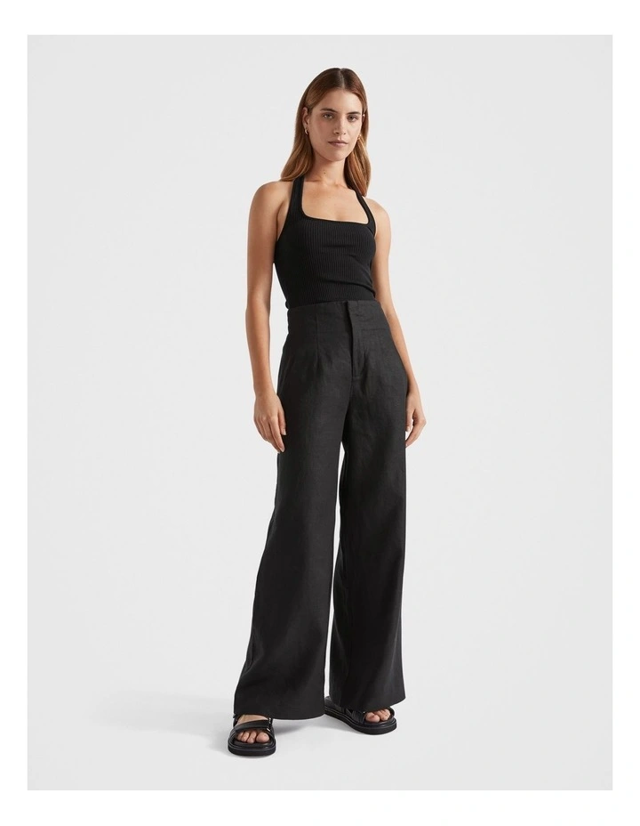 Halter Rib Tank in Black