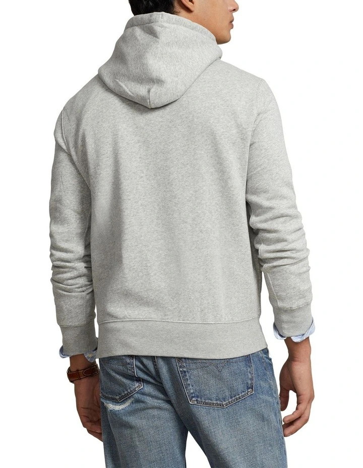 Polo Bear Fleece Hoodie in Grey