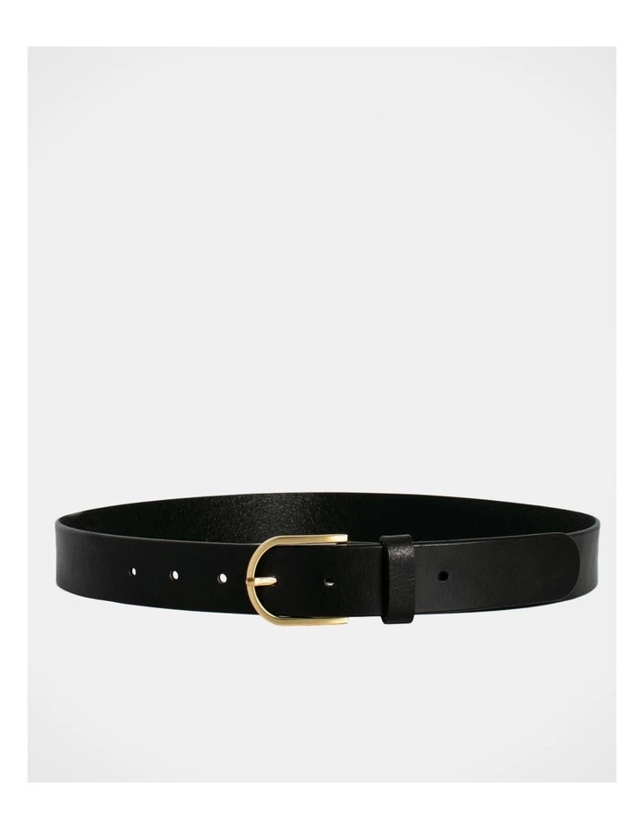 Maddy Leather Belt in Black/Gold