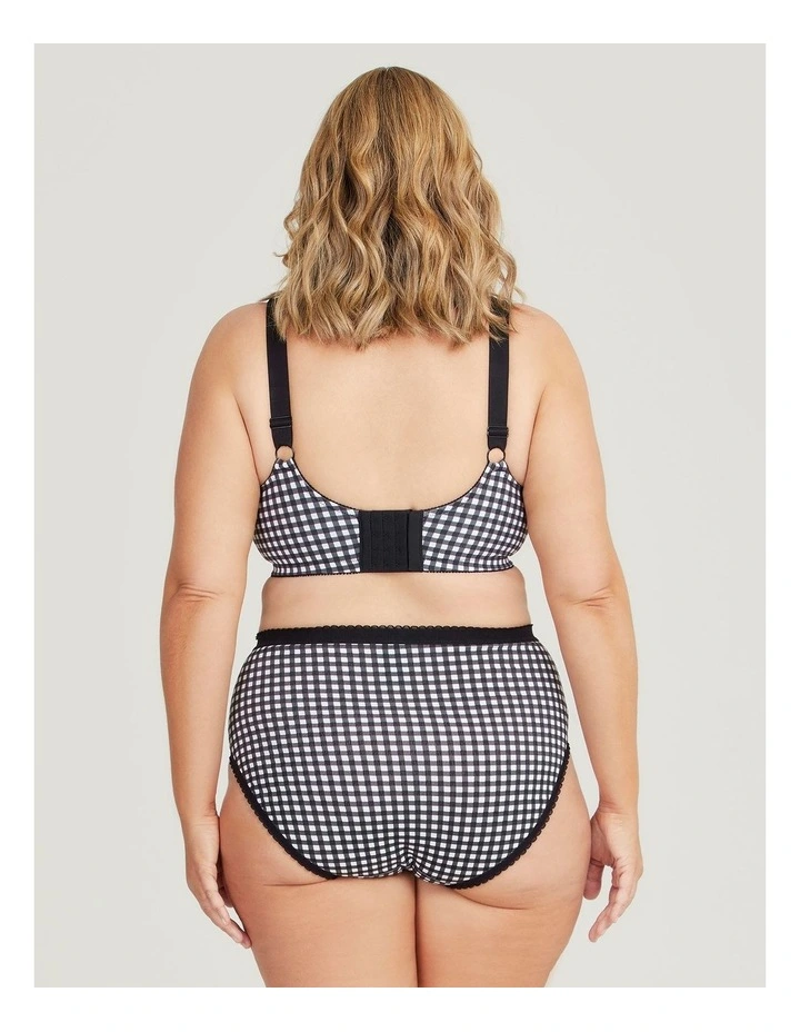 Wirefree Cotton Support Bra in Gingham