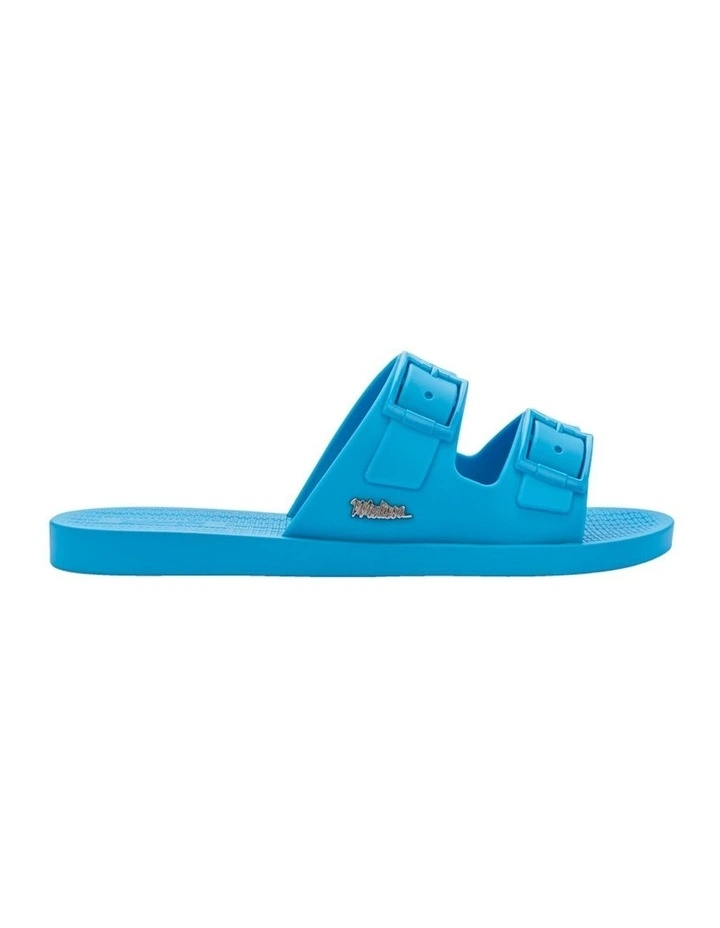 Melissa Sun Malibu Buckled Slide in Blue