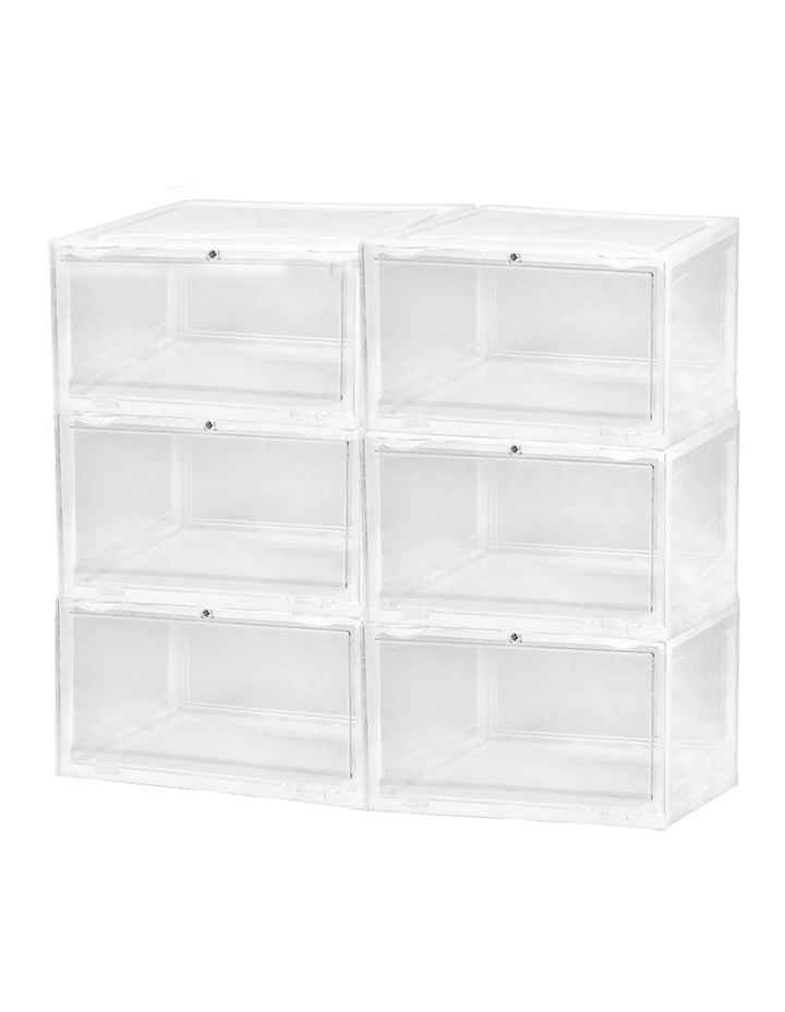 Shoe Box Acrylic Sneaker Display Case 6 Piece in Clear