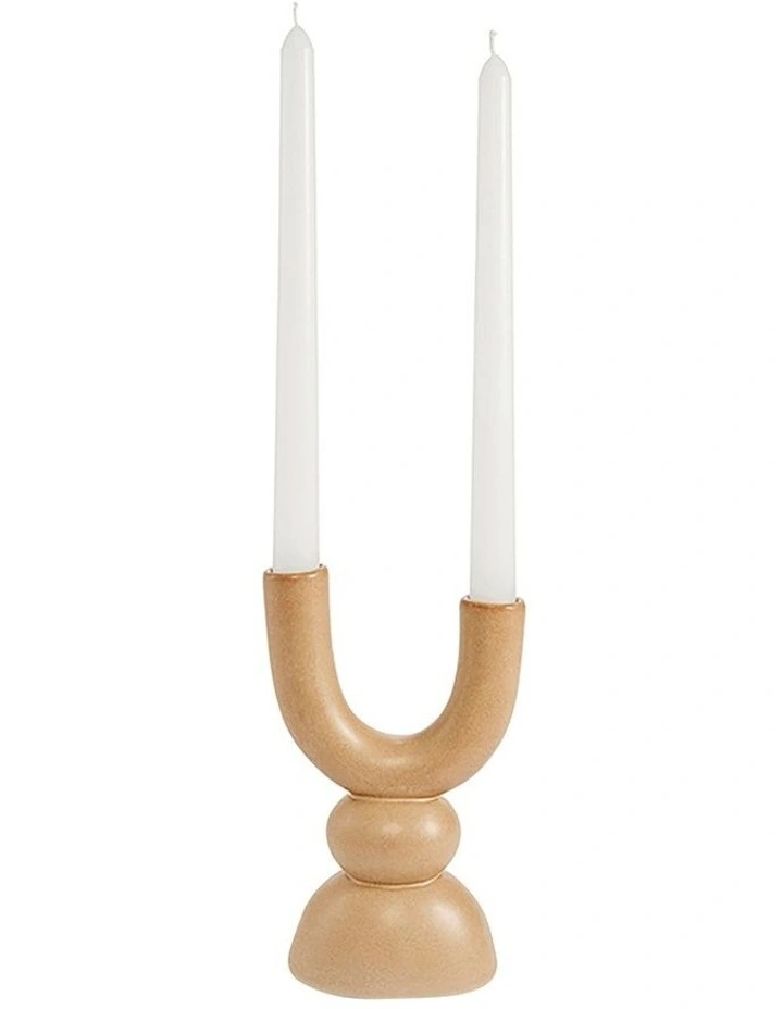 Double Candle Holder in Clay