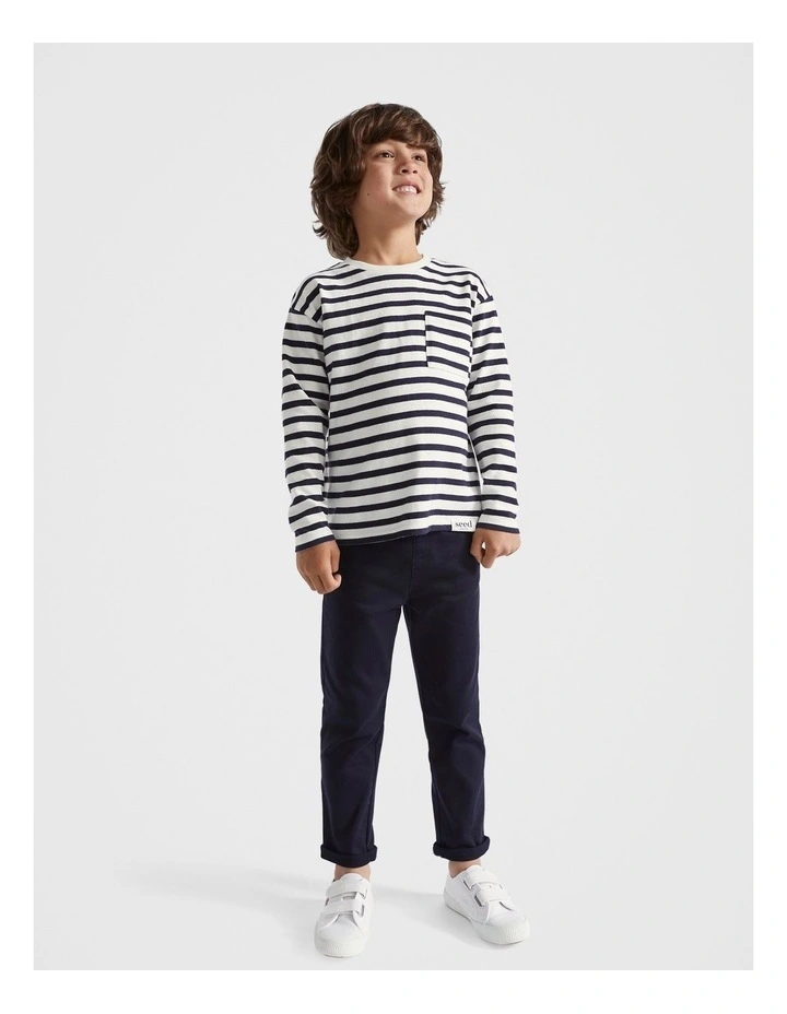Core Rugby Pocket Tee in Canvas Stripe