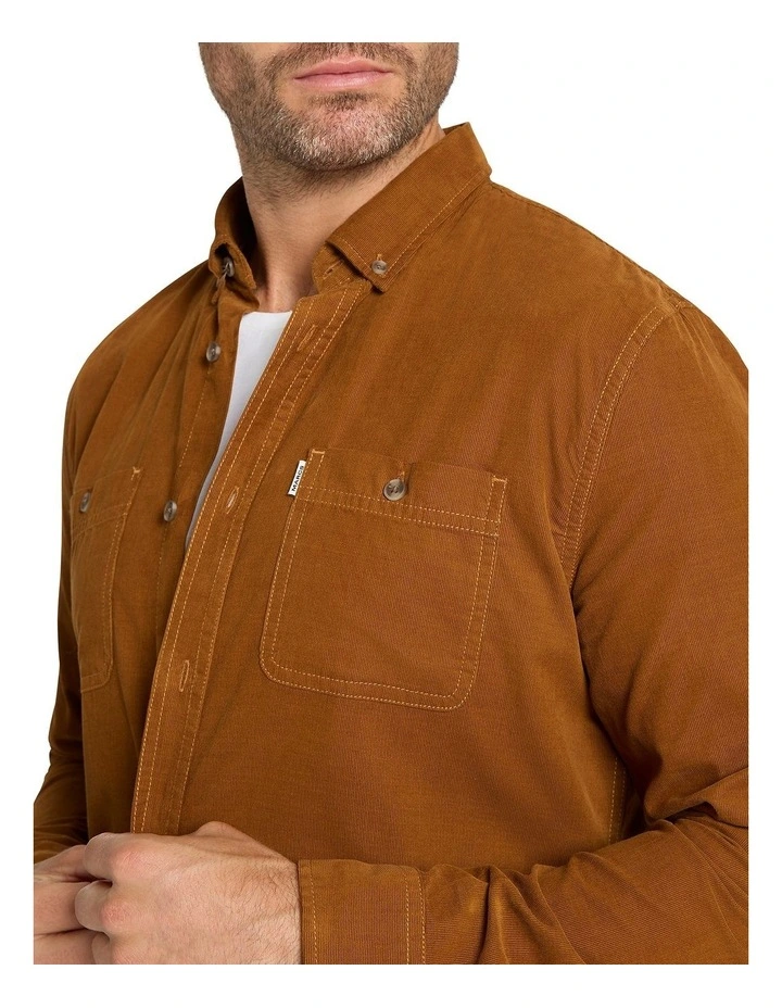 Cord Games Ls Shirt in Toffee