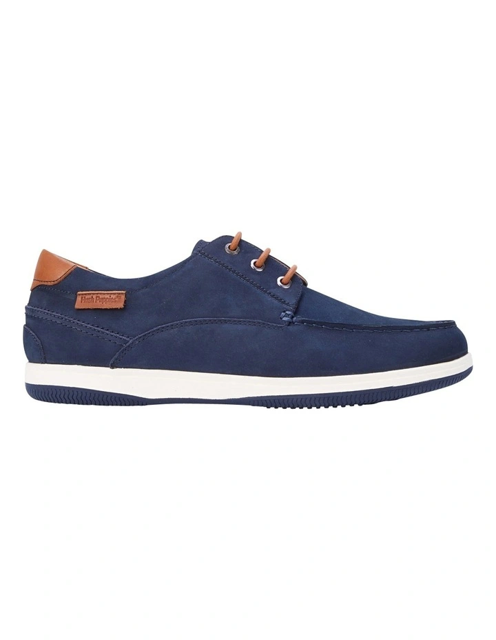 Dusty Navy Nubuck Lace Up Boat Shoe