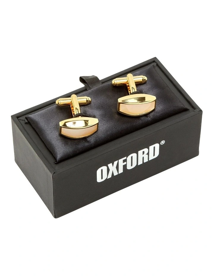 Stone Insert Cuff Link Set in Gold