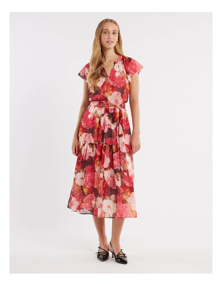Canvas Bloom Dress in Red