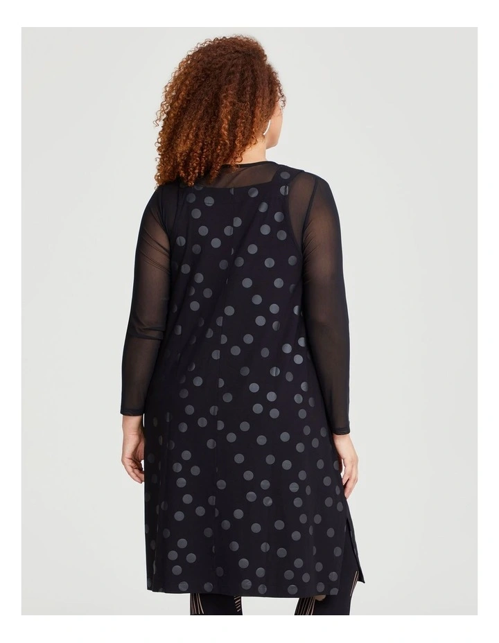 Natural Spot Pinafore Dress in Black
