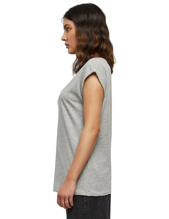 Extended Shoulder Tee in Grey