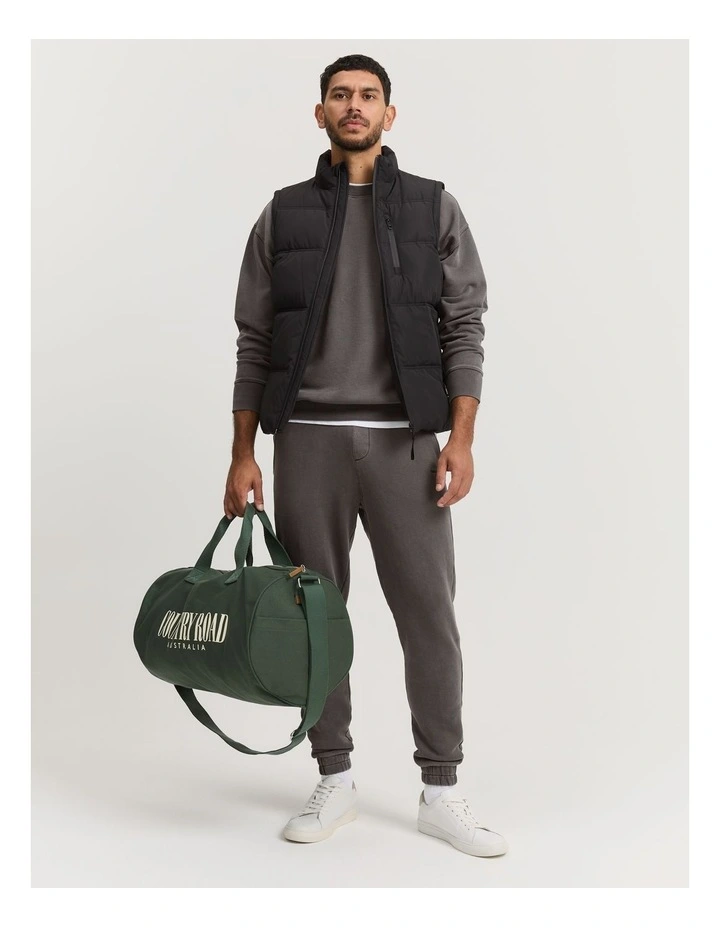 Recycled Polyester Puffer Vest in Black