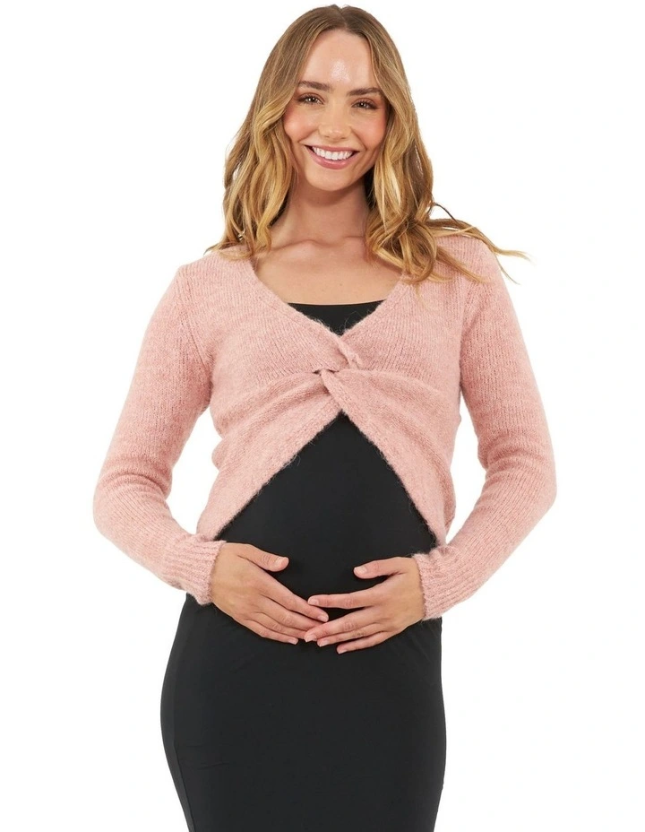 Nala Knot Front Knit in Dusty Pink
