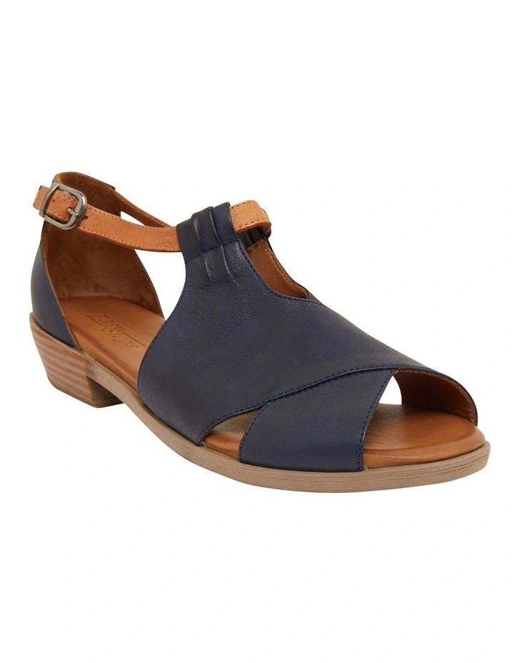 Laguna Sandals in Navy/Cognac Leather