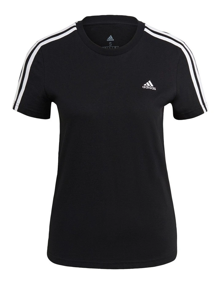 Essentials 3 Stripe Slim Tee Black/White