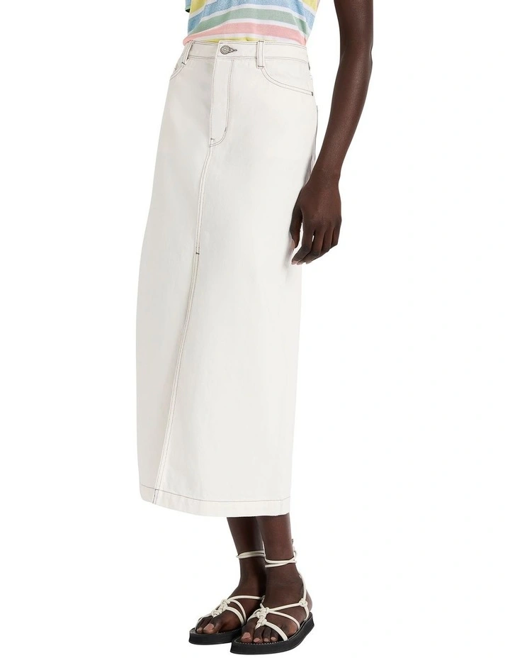 Mathilde Denim Skirt in White