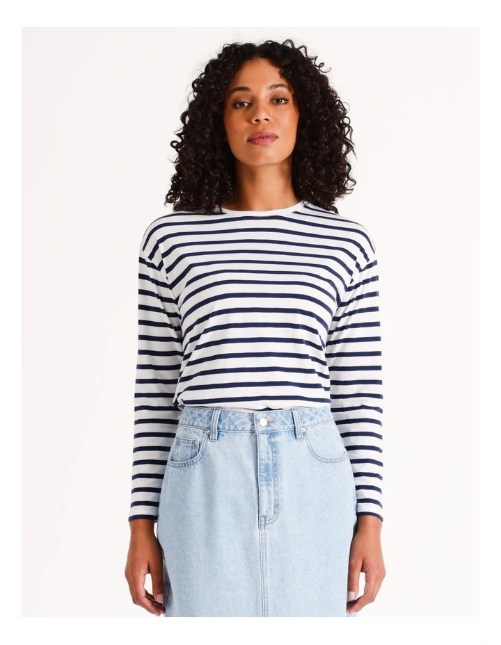 Organic Blend Long Sleeve Tee in White