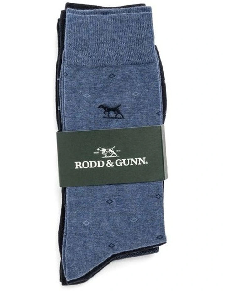 Seafcliff Sock 3 Pack in Blue Multi