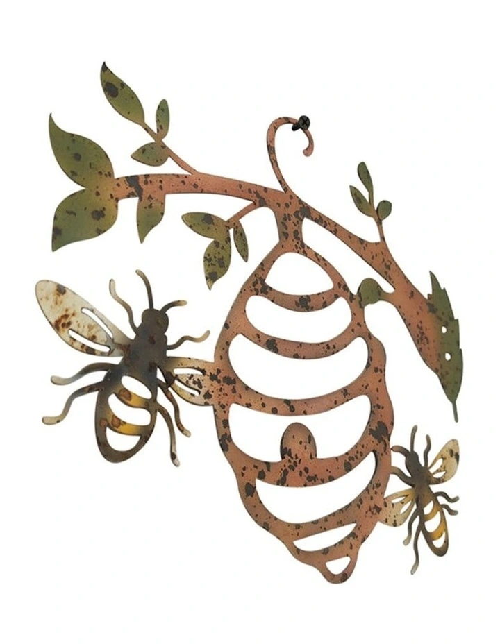 Laser-Cut Beehive Wall Art in Brown