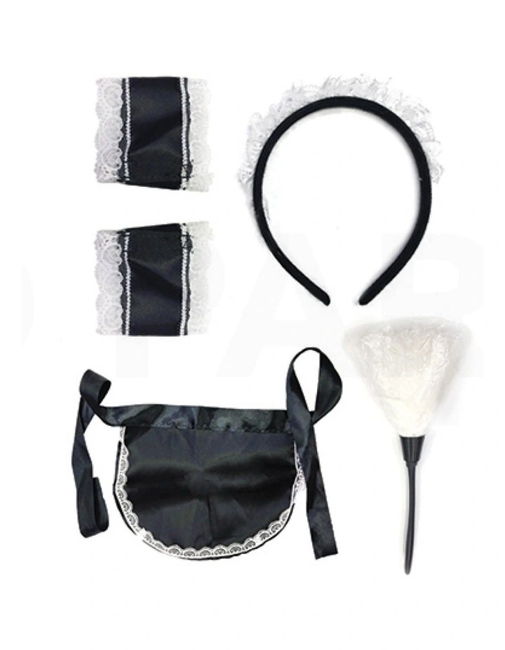 Accessory Set Party Halloween Nurse French Maid Costume 5 Pieces in Multi