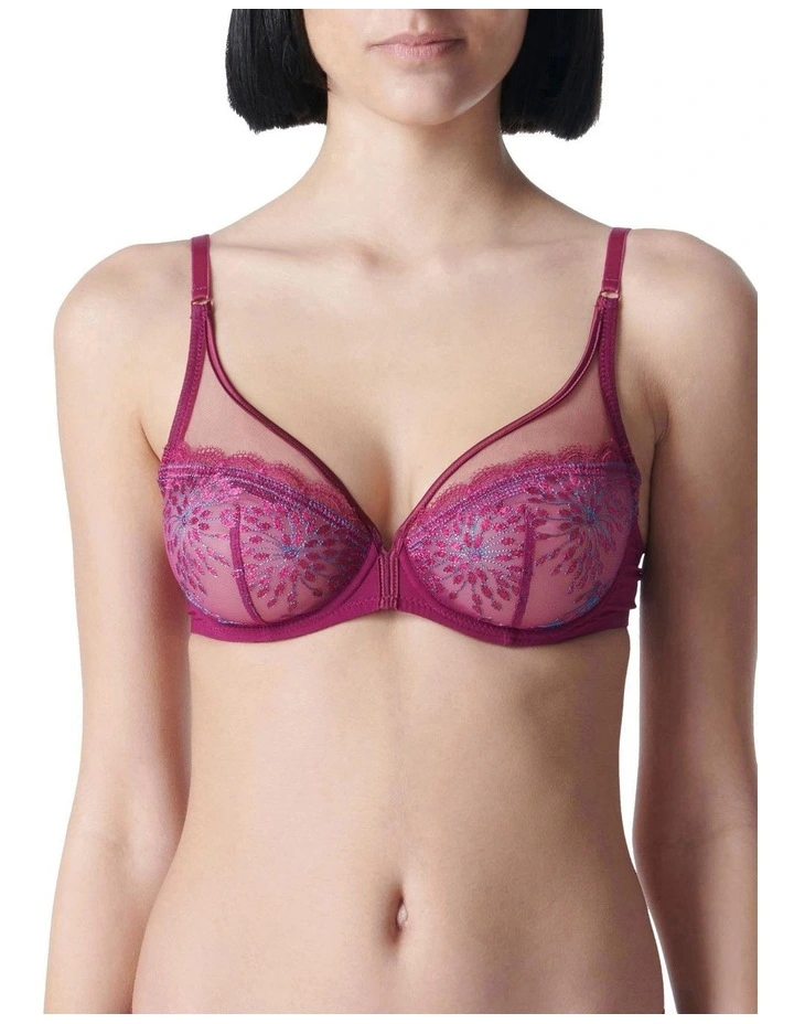 Singuliere Full Cup Plunge Bra in Purple
