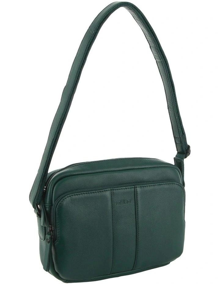 Leather Multi-Zip Cross-Body Bag in Zirkon