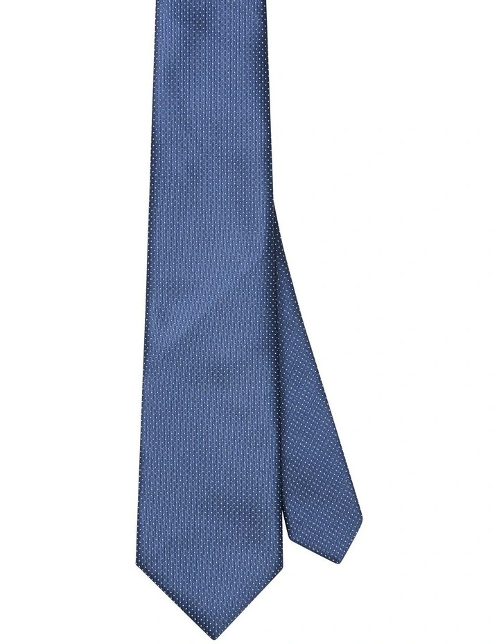 Dobby Plain Tie in Navy