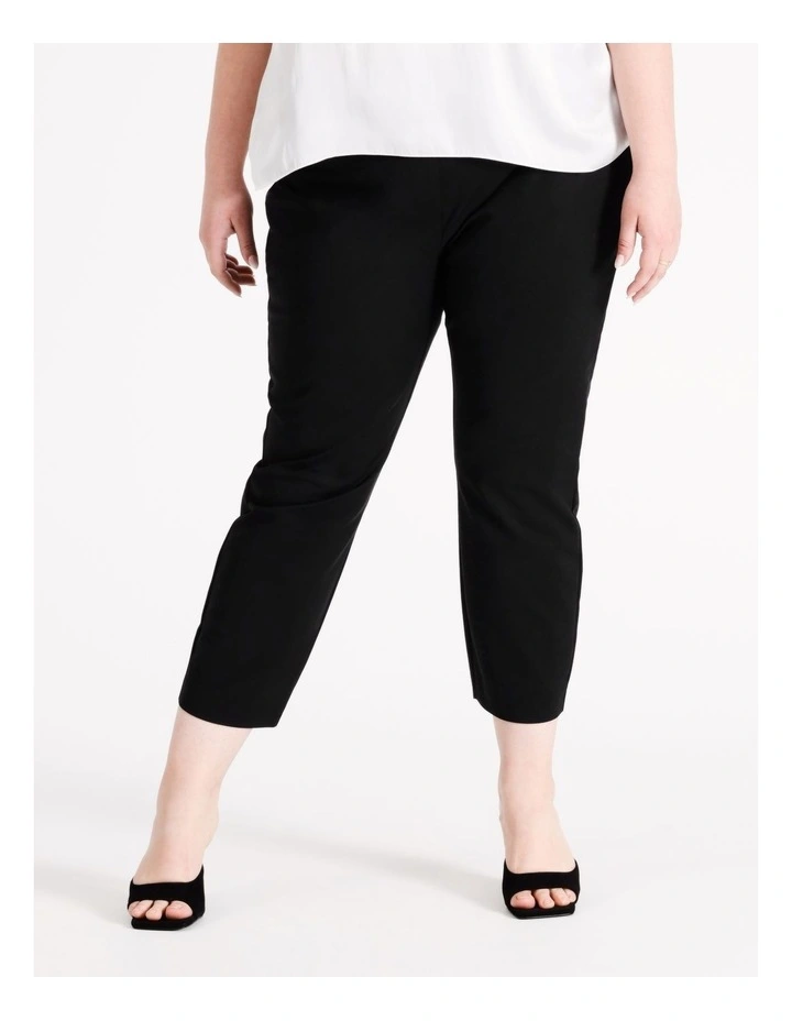 Organic Cotton Blend Sateen Pant in Black
